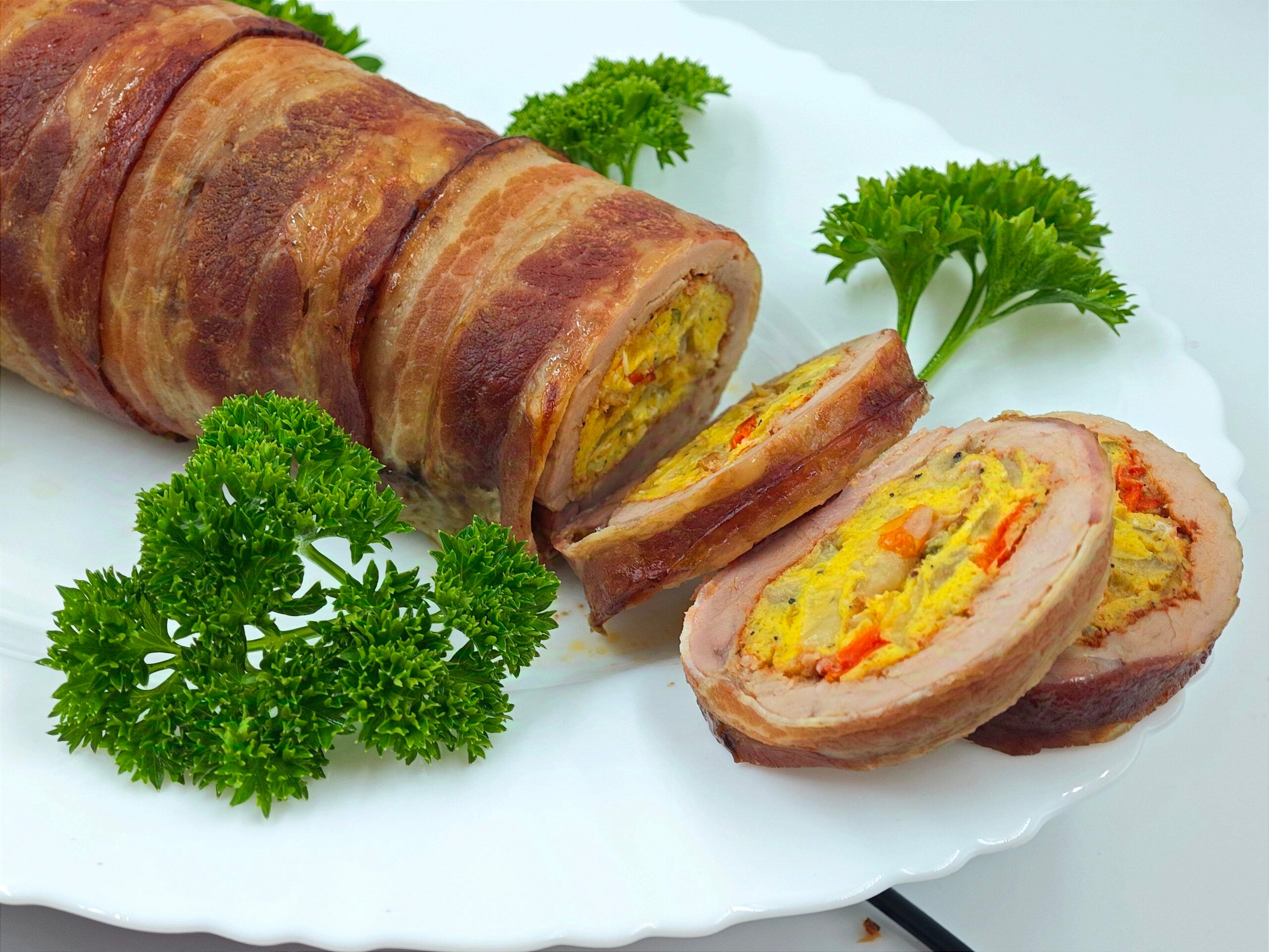 Roulé de filet avec cœur d’omelette
