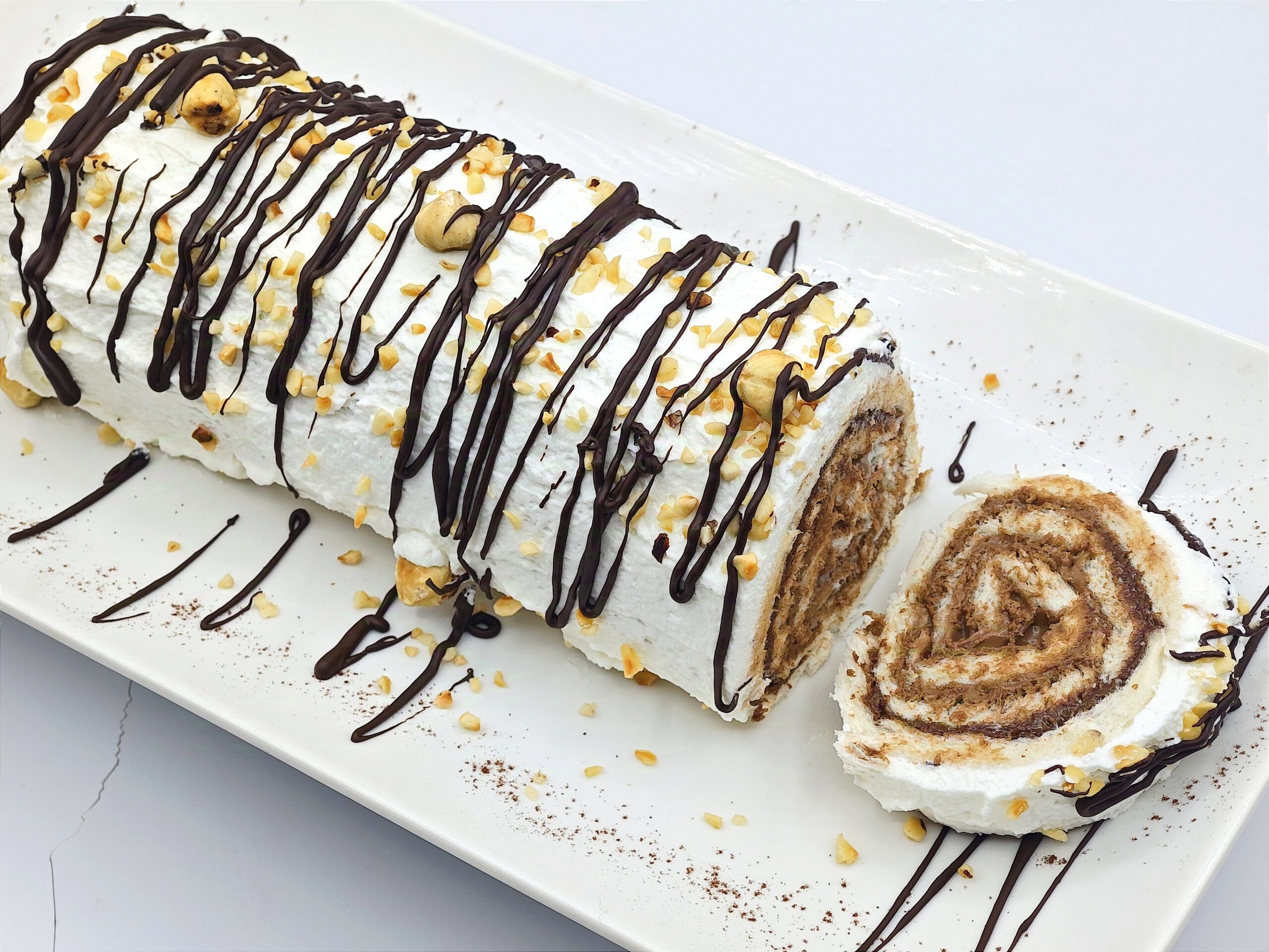 Rouleau de pain de mie Nutella et crème