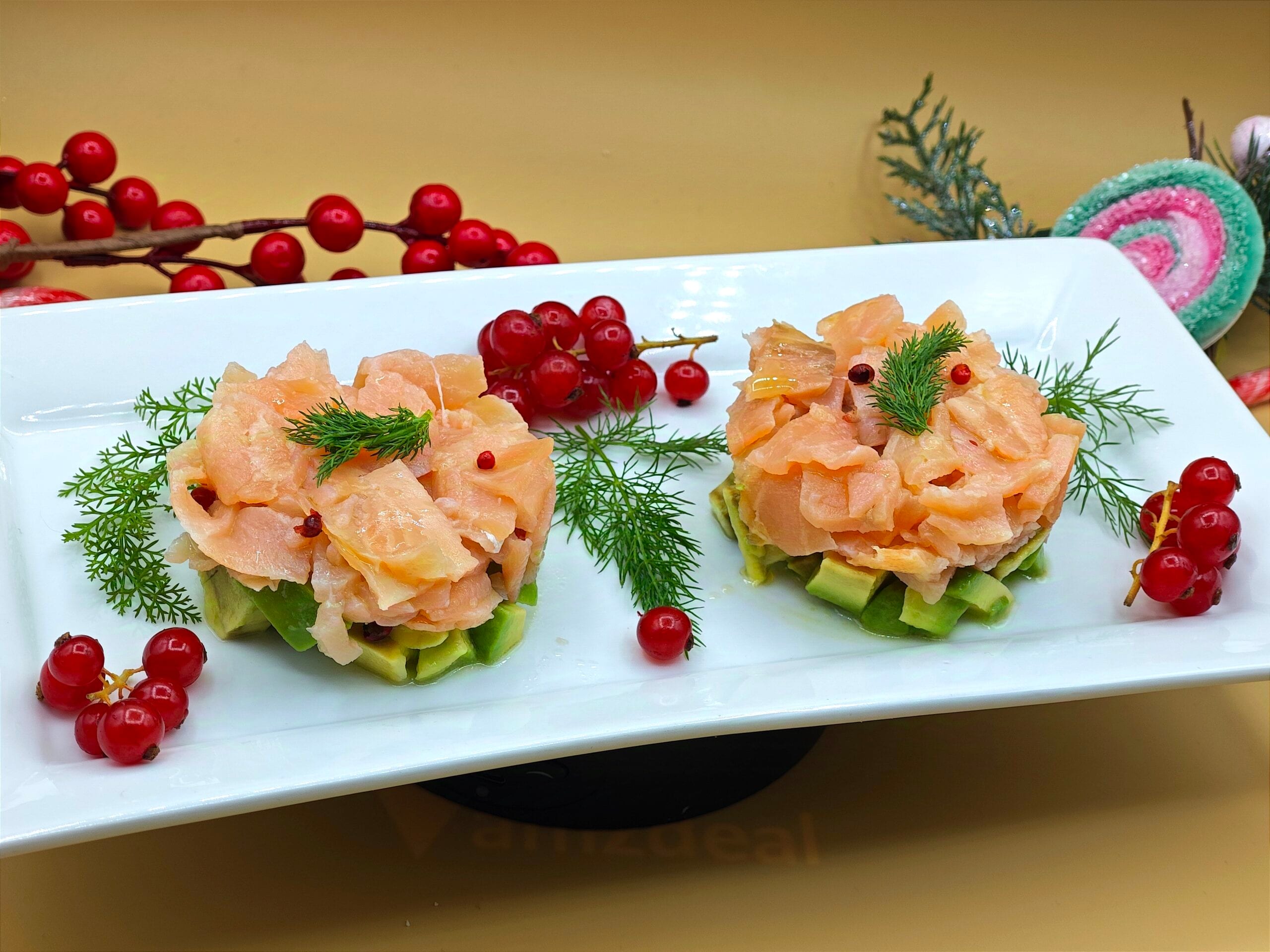 Tartare d’avocat et saumon fumé