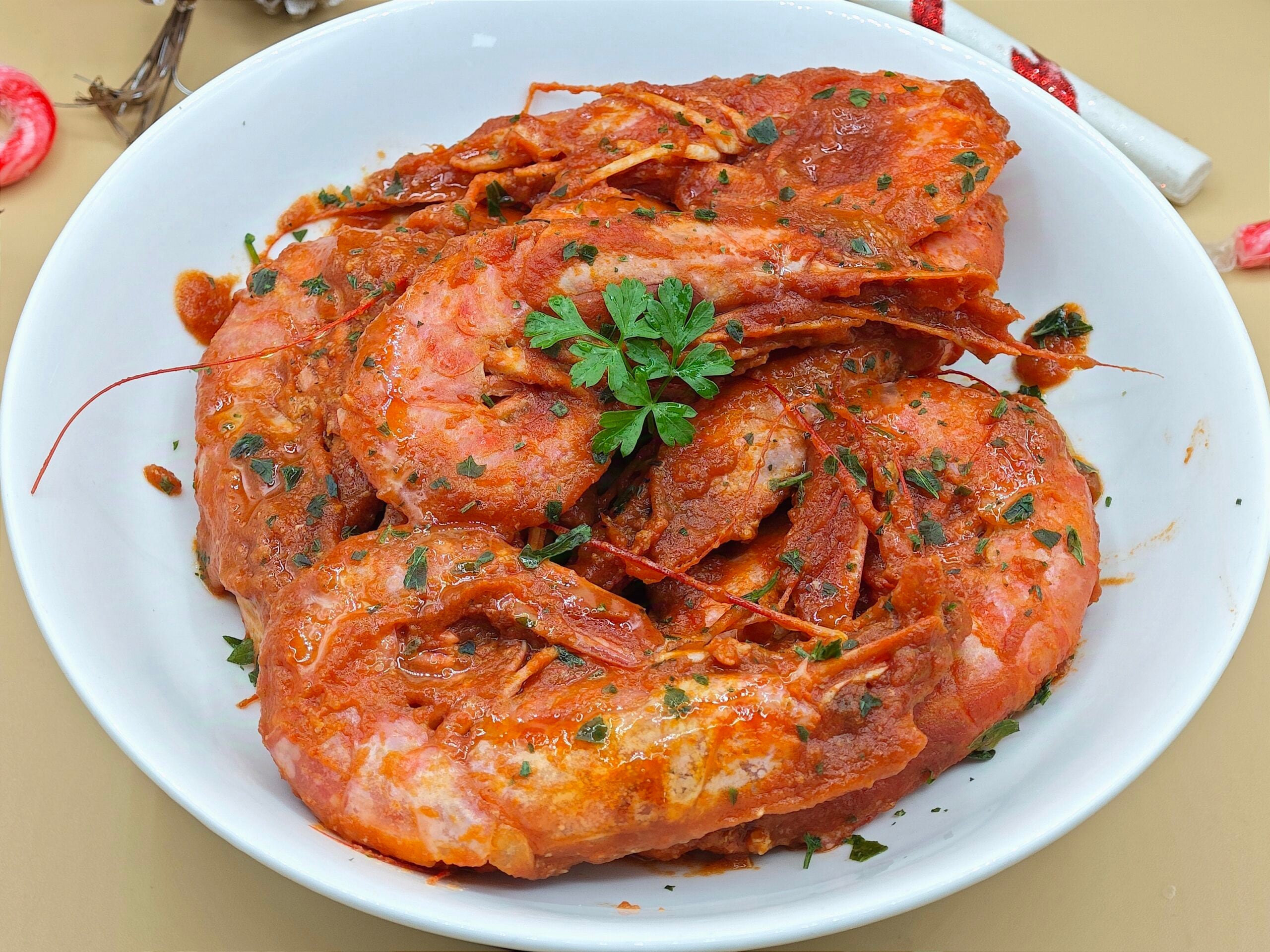 Crevettes en sauce