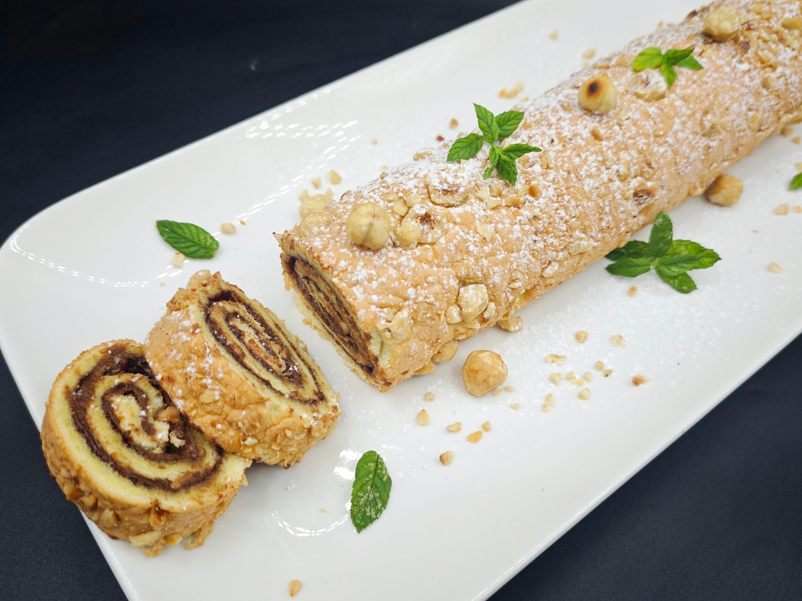 Roulé aux noisettes sans lactose