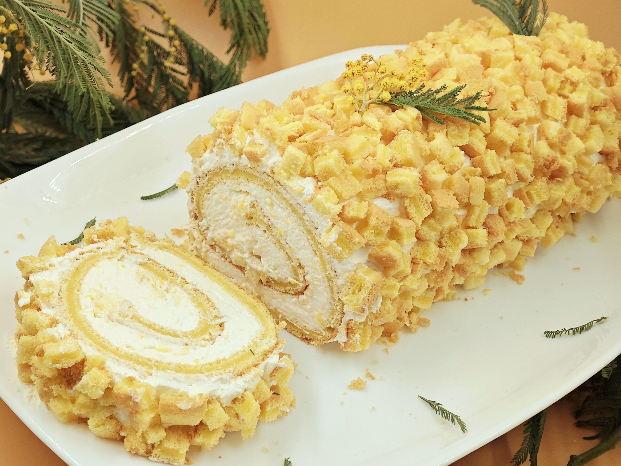 Roulé mimosa à l’orange