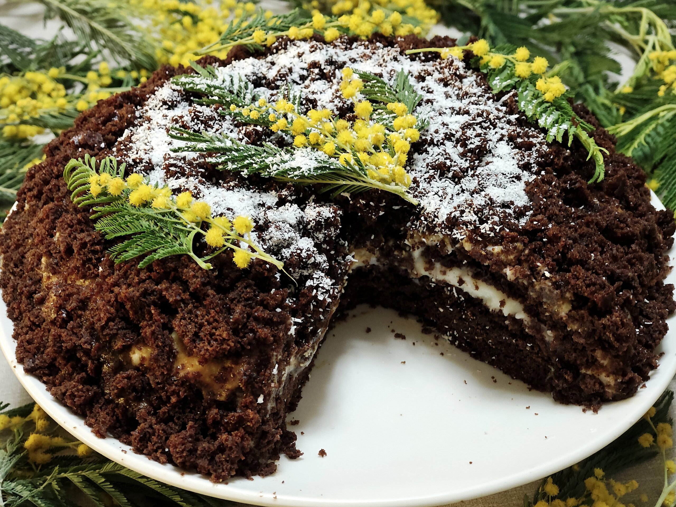 Mimosa sans œufs noix de coco et caramel
