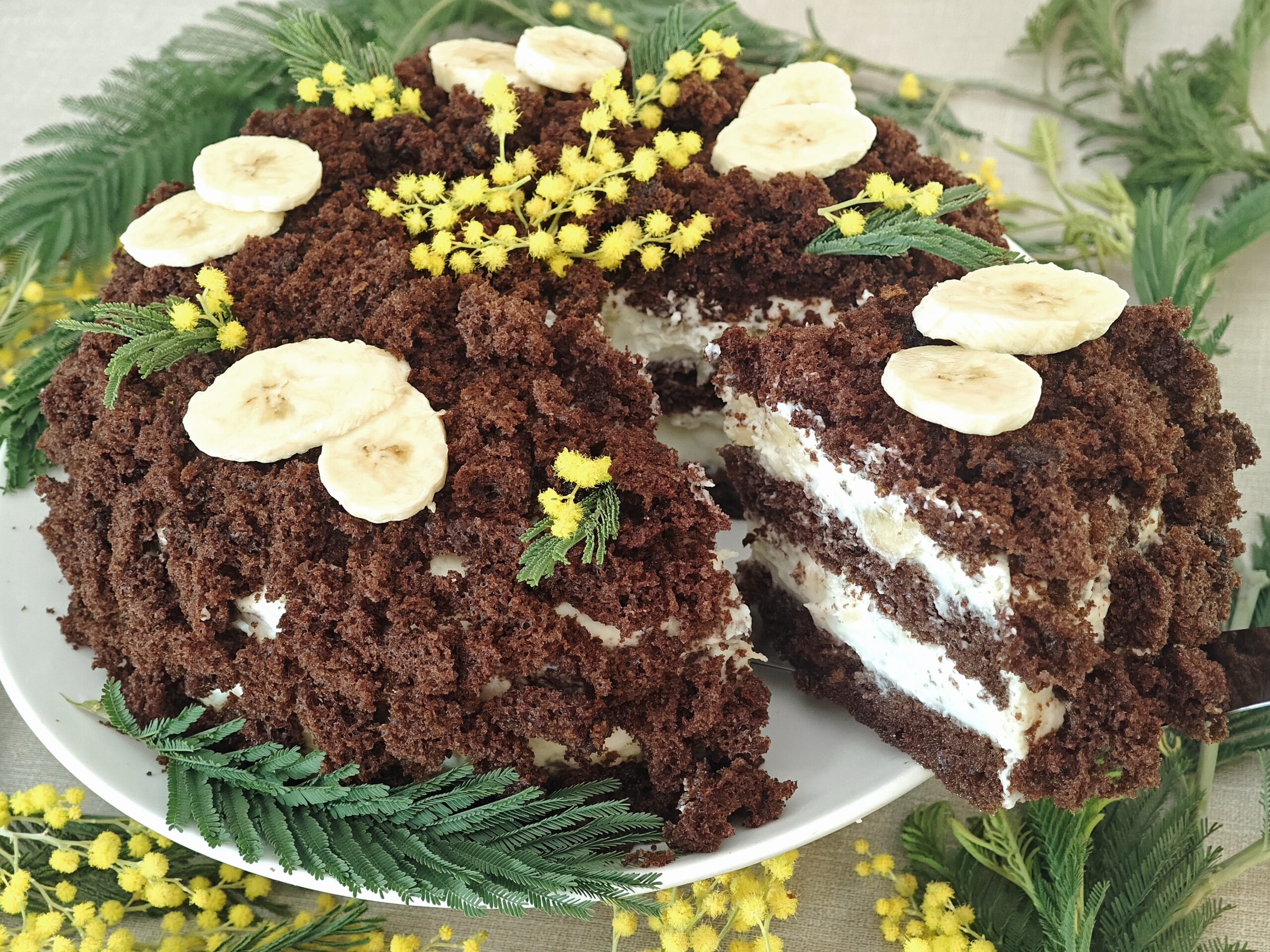 Gâteau mimosa banane et chocolat