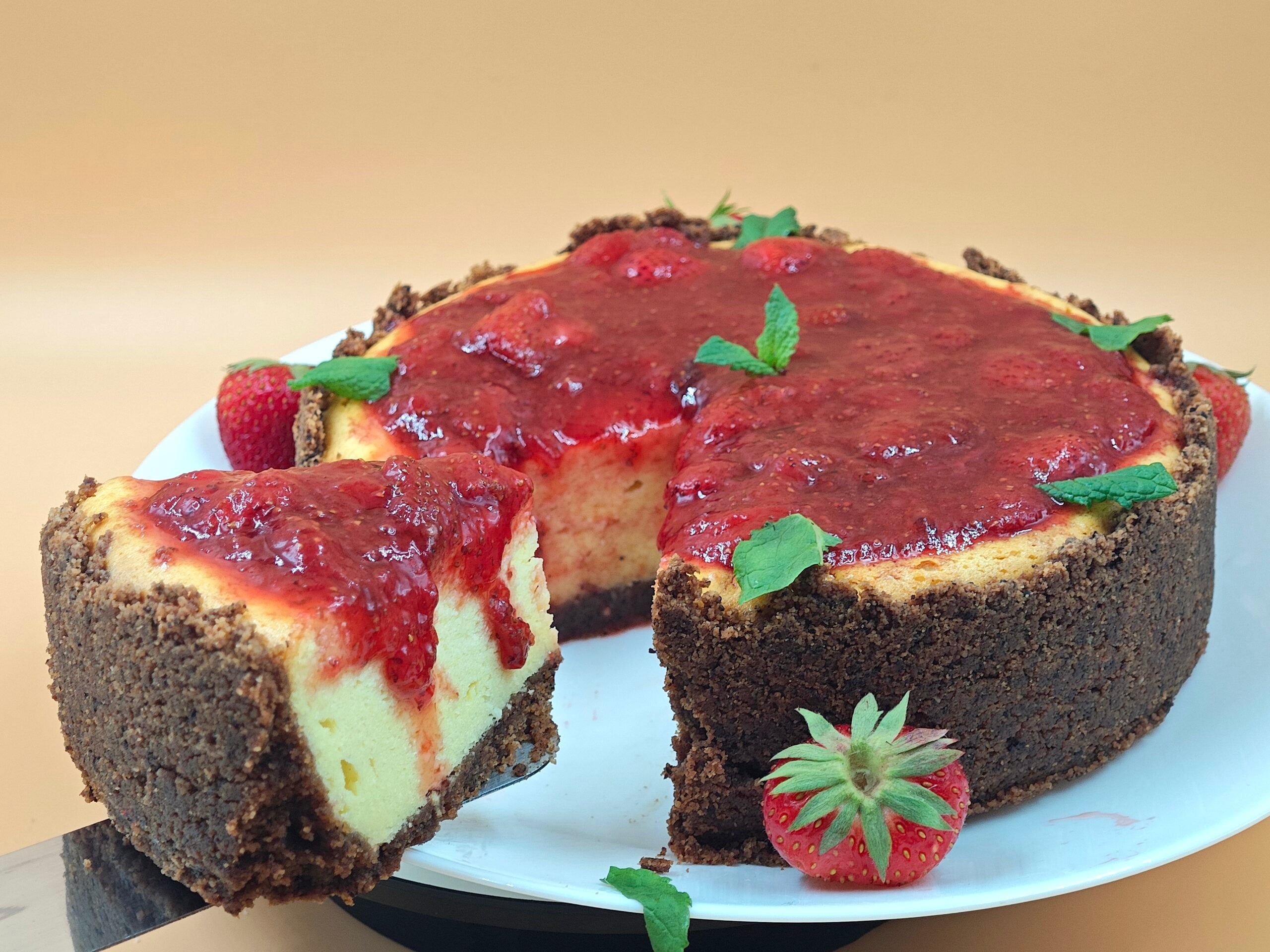 Cheesecake cuite aux fraises