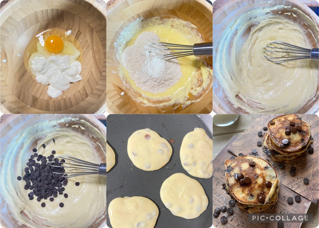 Pancakes au yaourt et chocolat