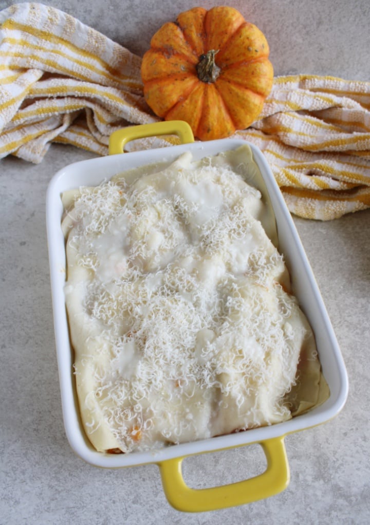 Lasagnes au four avec Potiron et Saucisse