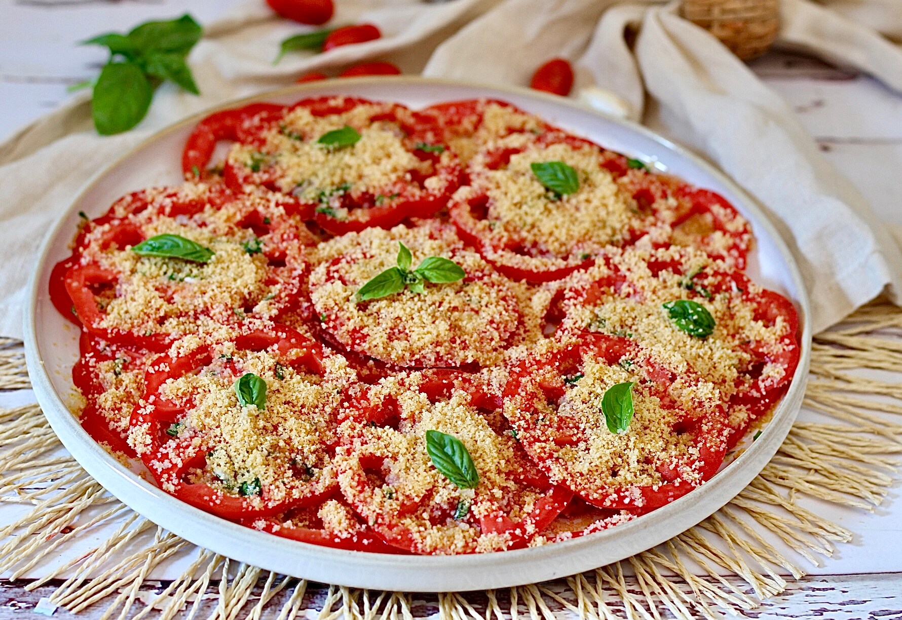 Carpaccio de tomates, un accompagnement frais, croquant et rapide