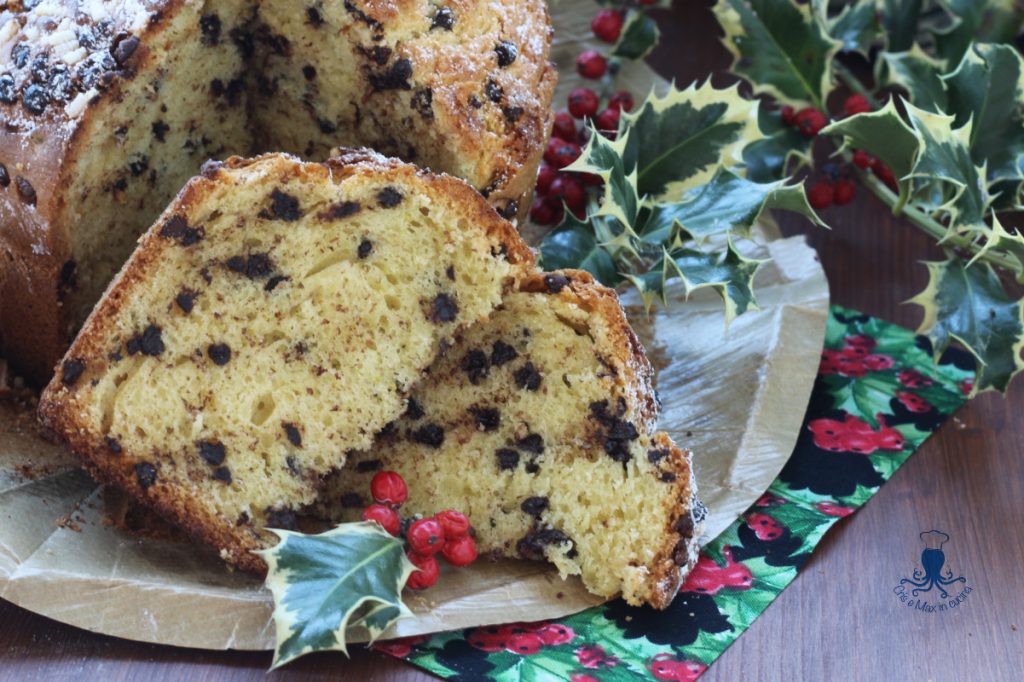 Gâteau panettone avec pépites de chocolat sans levée, avec et sans Bimby3
