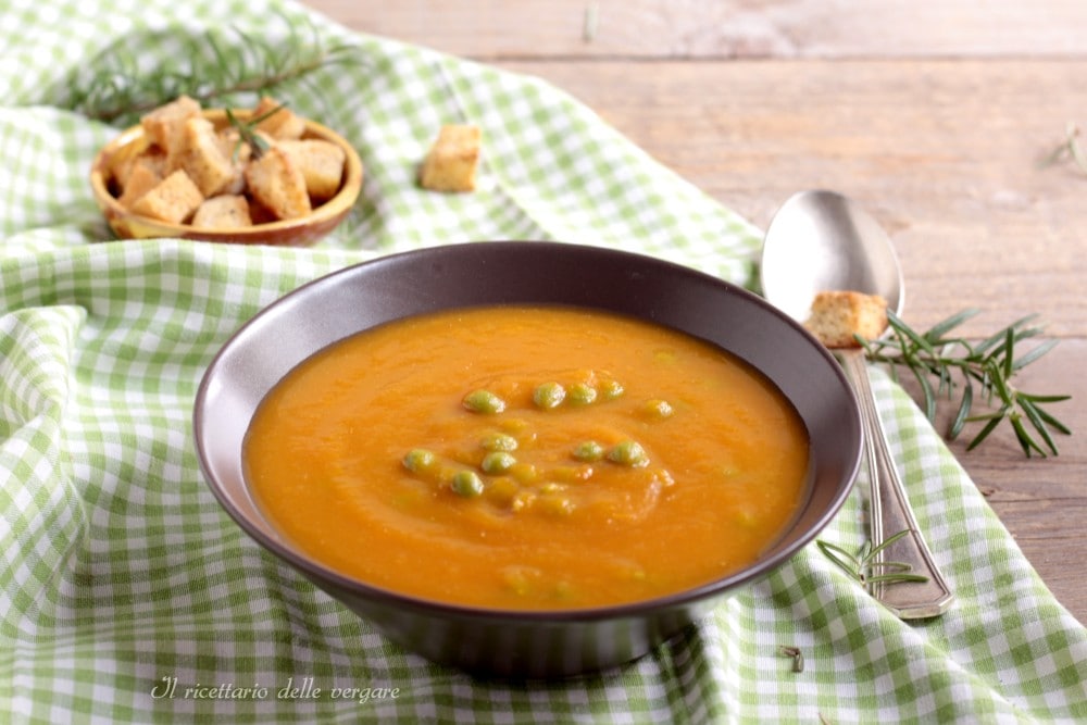 Crème de carottes et petits pois