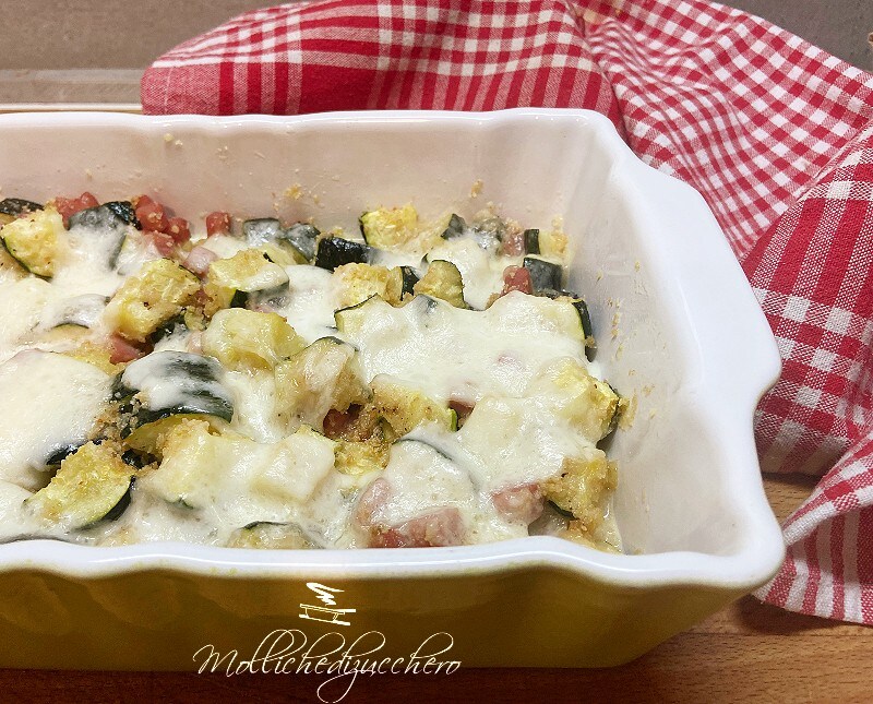 Gratin de courgettes et mozzarella