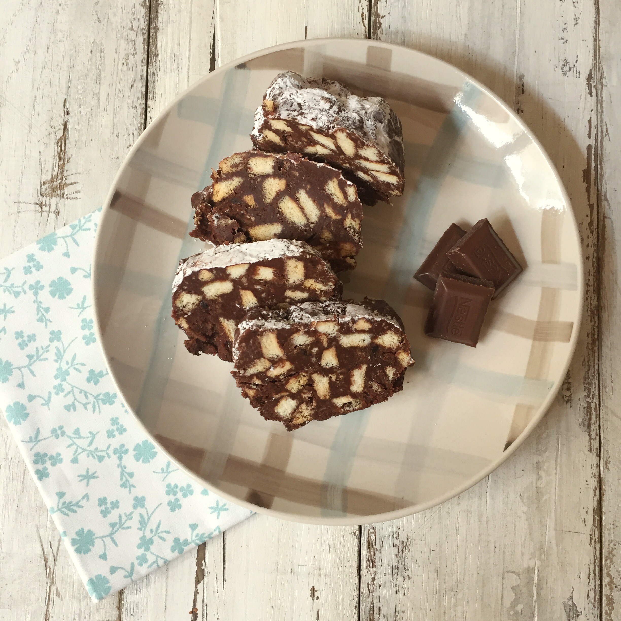 Saucisson au chocolat sans œufs