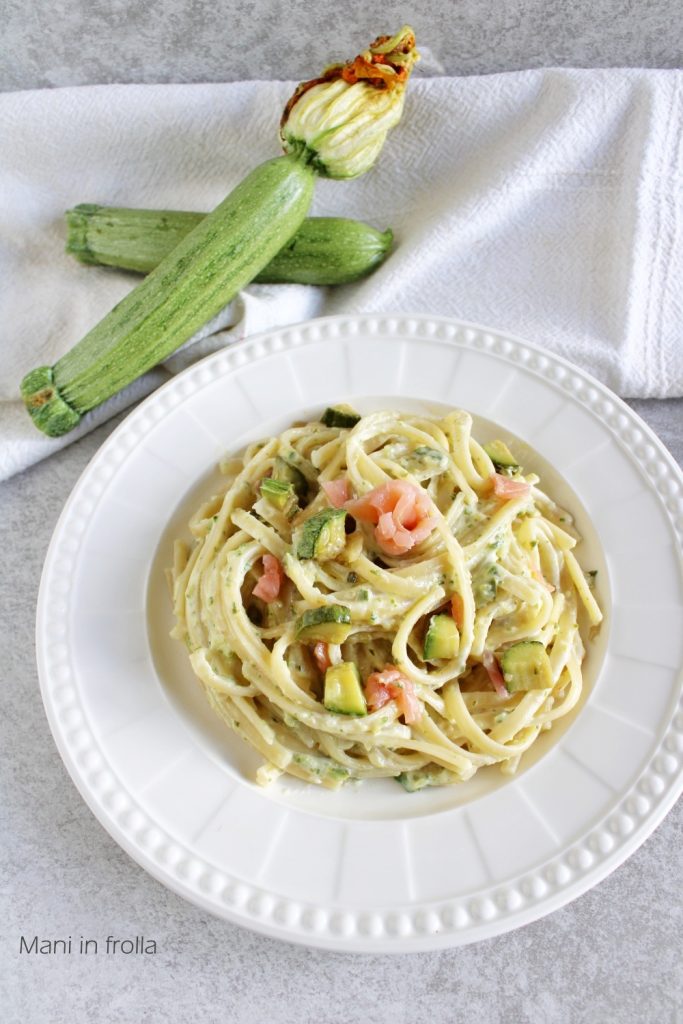 Pâtes à la Crème de Courgettes et Saumon