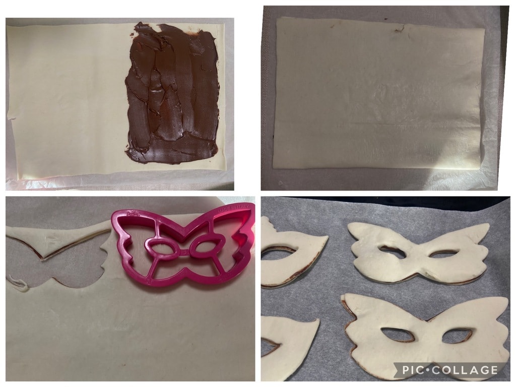 préparation des masques de pâte feuilletée