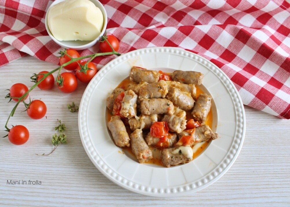 Saucisse avec Tomates Cerises et Scamorza