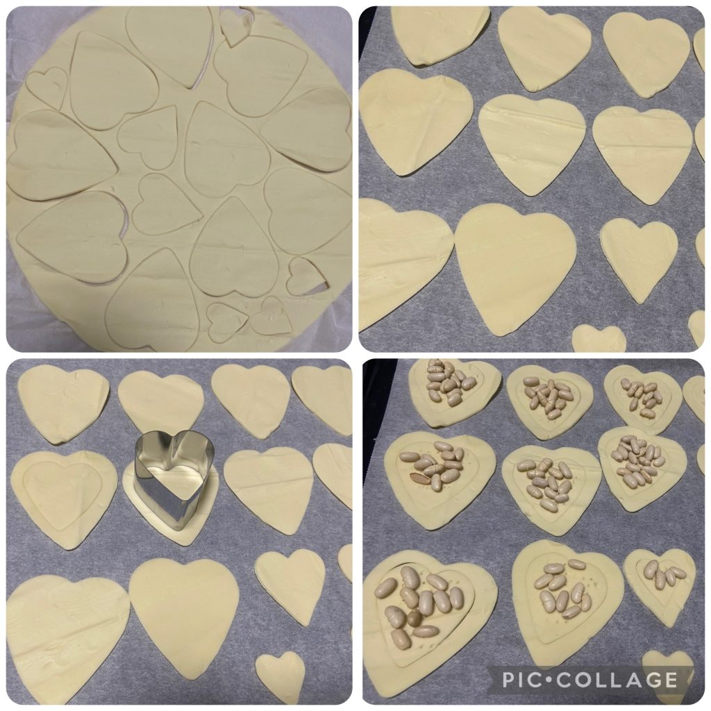 cœurs de pâte feuilletée