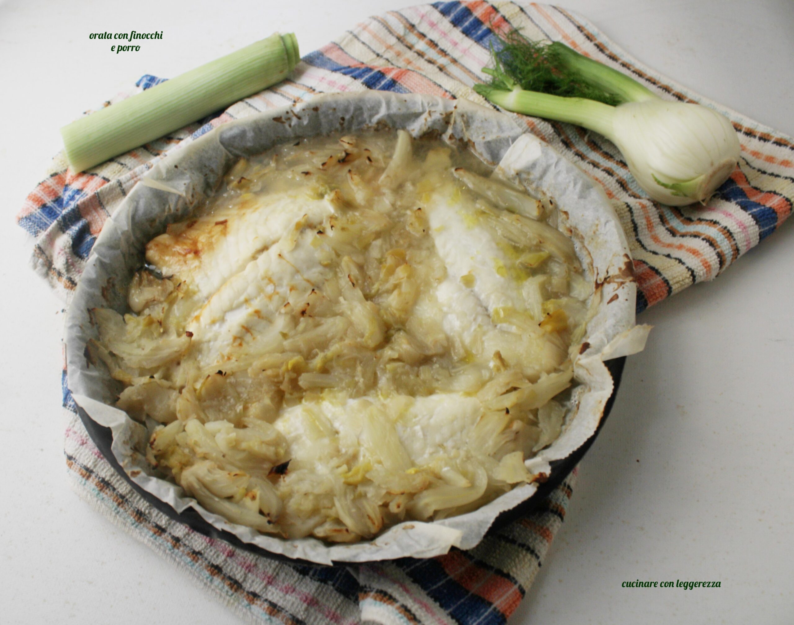 Dorade avec fenouil et poireau