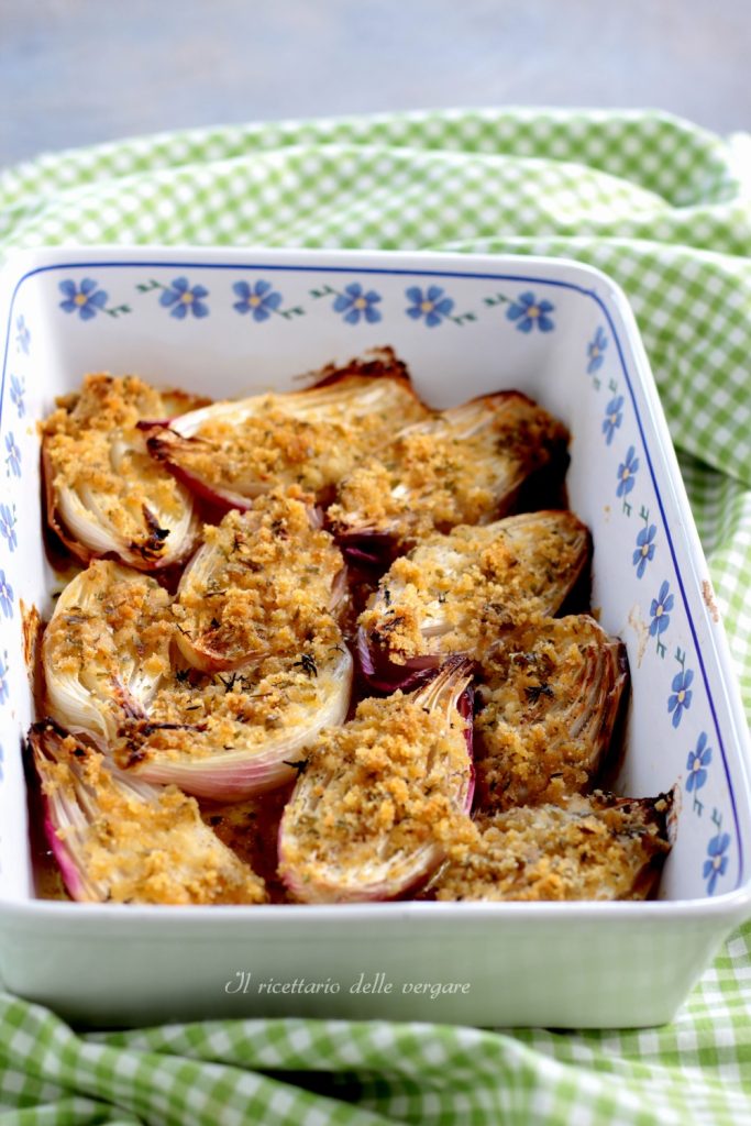 Oignons rouges gratinés