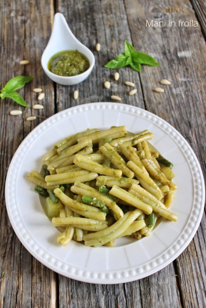 pâtes au pesto avec haricots verts et pommes de terre