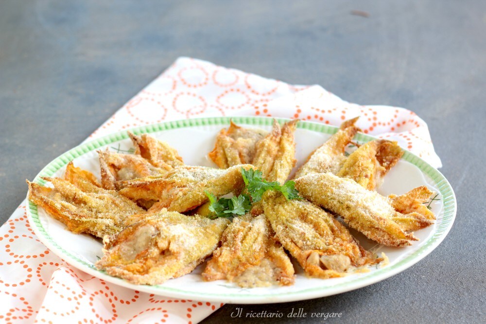 Fleurs de courgette au four
