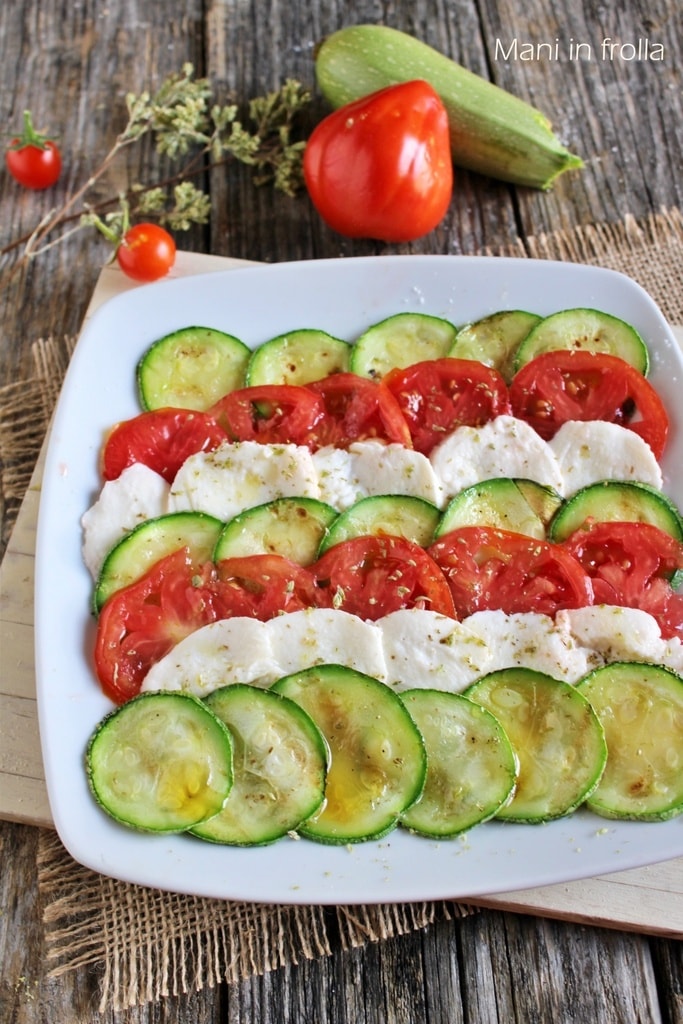 Carpaccio de Courgettes avec Tomates et Mozzarella