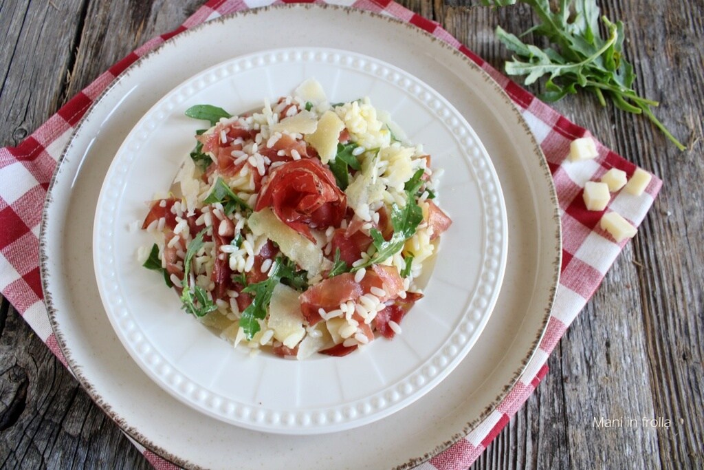 Salade de Riz avec Bresaola Asiago et Roquette