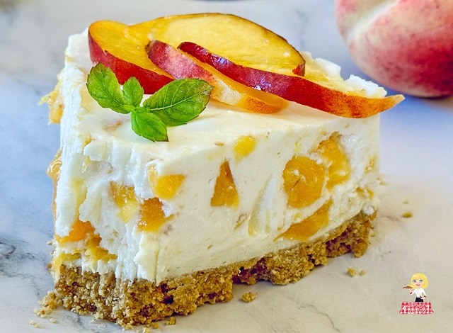 CHEESECAKE À LA PÊCHE SANS CUISSON