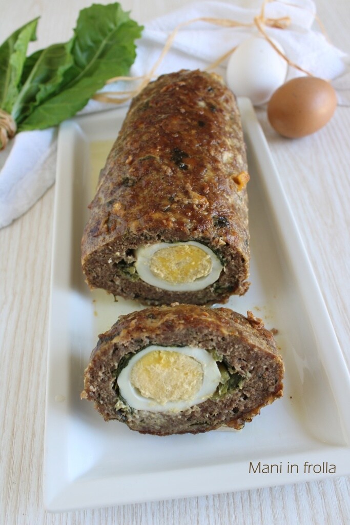 Pain de viande avec Blettes et Œufs durs