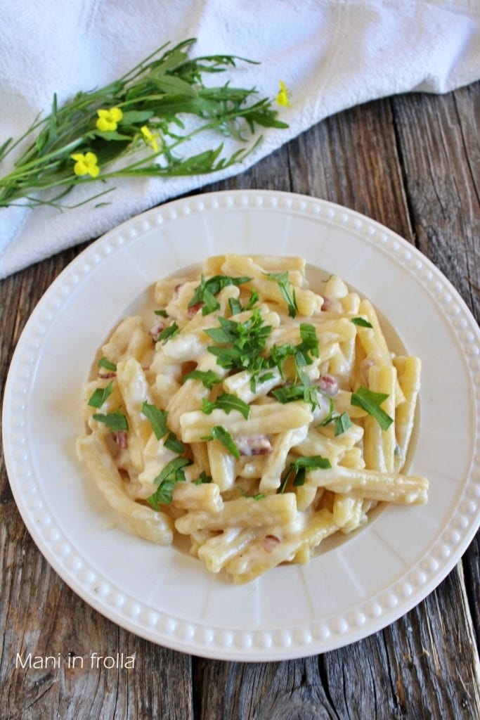Pâtes avec Speck Fontina et Roquette