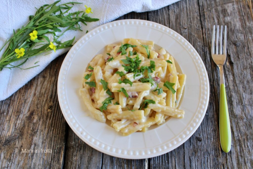 Pâtes avec Speck Fontina et Roquette