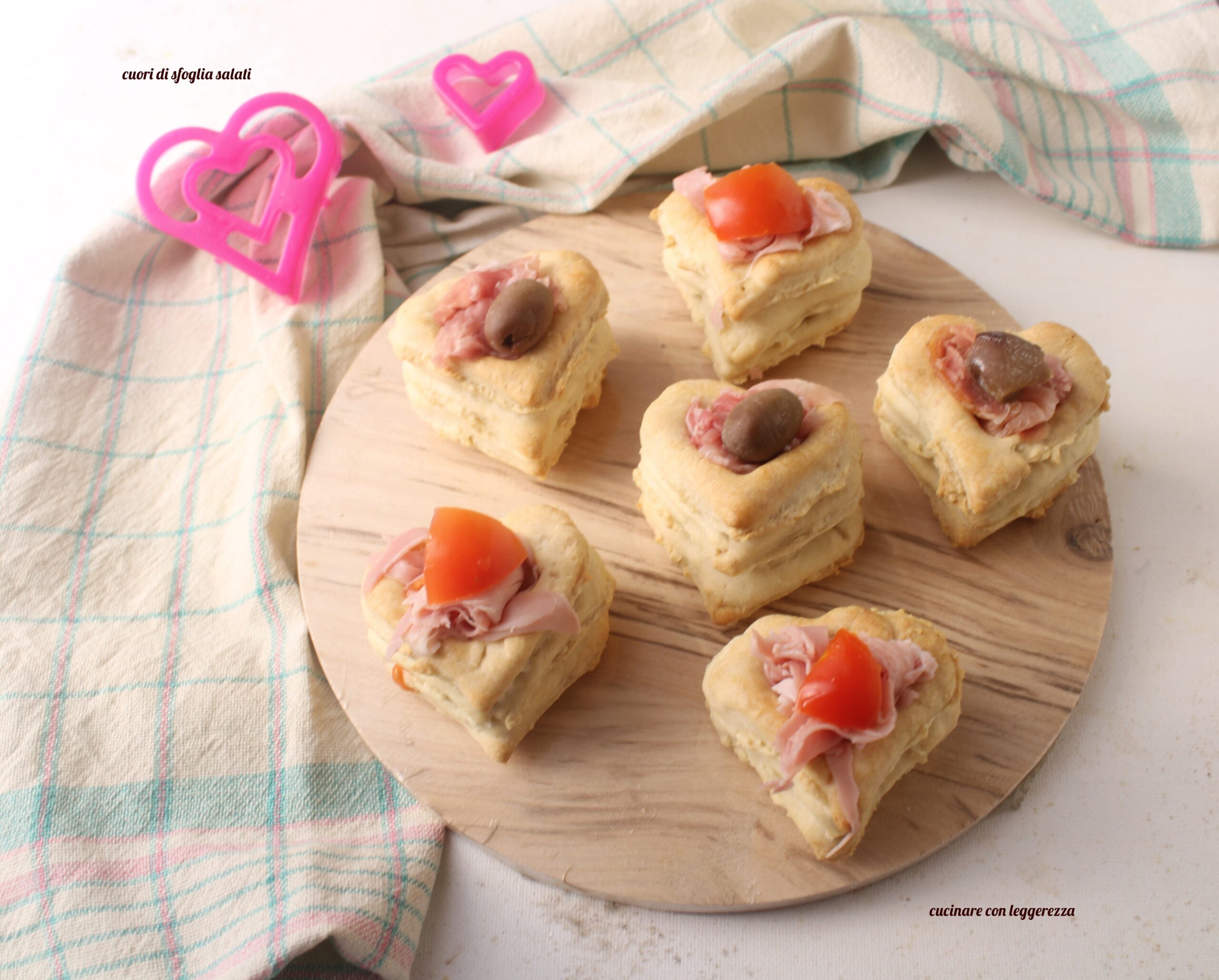 Cœurs de pâte feuilletée salés