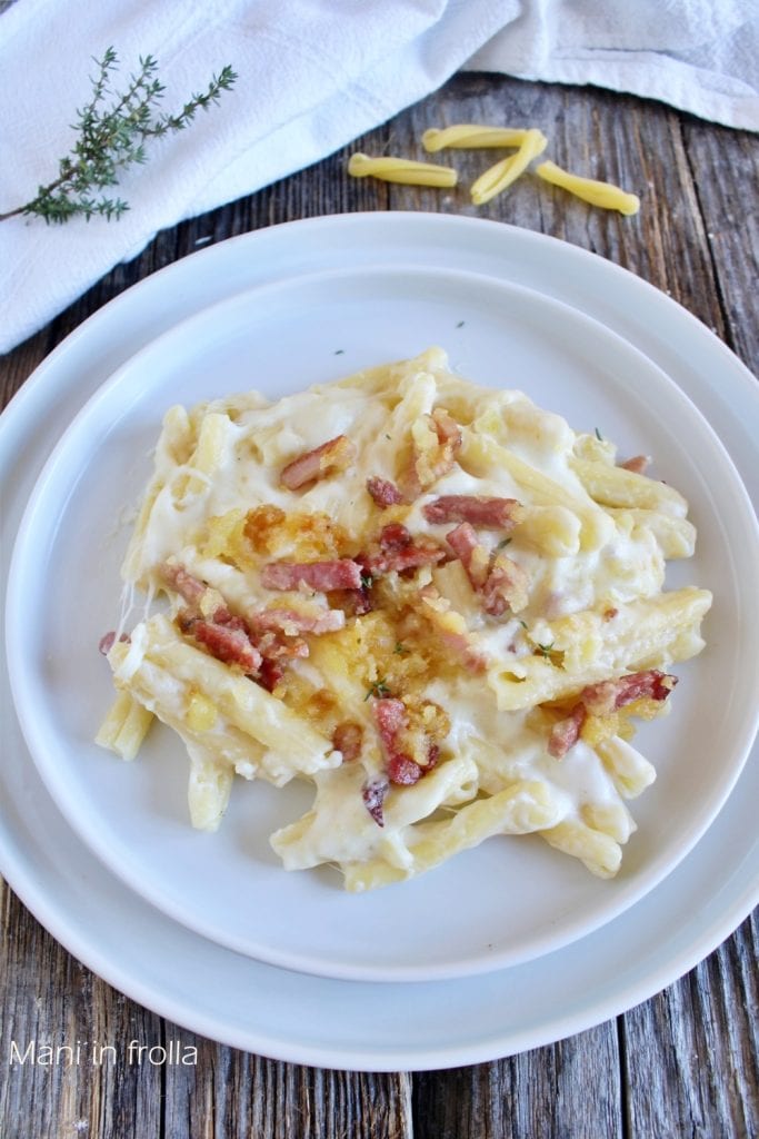 Pâtes Speck Scamorza et Pommes de Terre