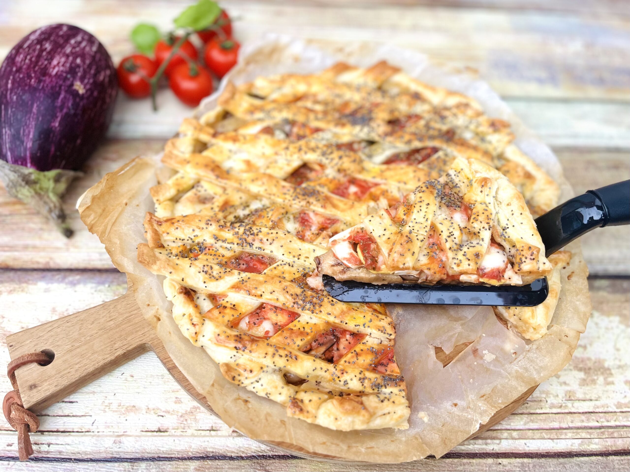 Tarte salée aux aubergines grillées