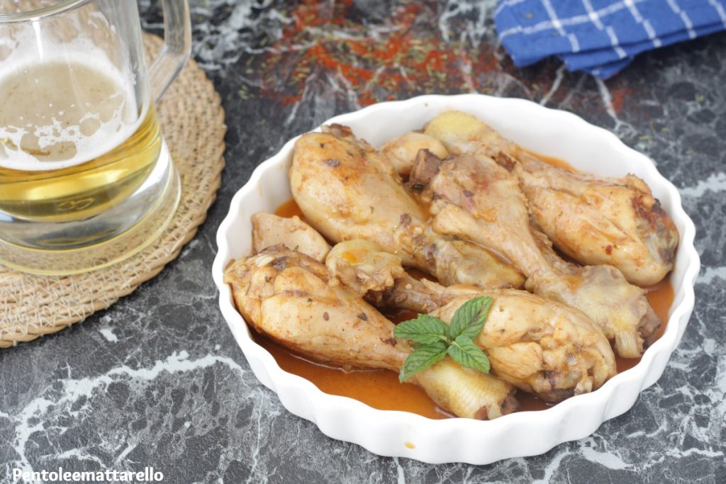 Poulet à la bière à la poêle