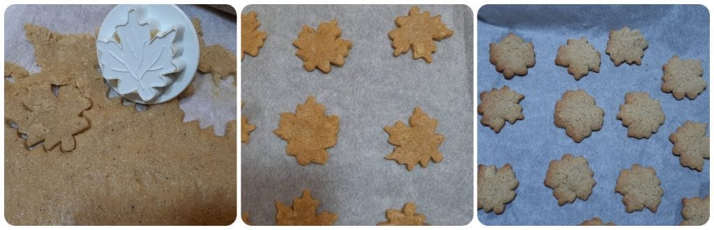 Biscuits en forme de feuille avec farine de châtaignes