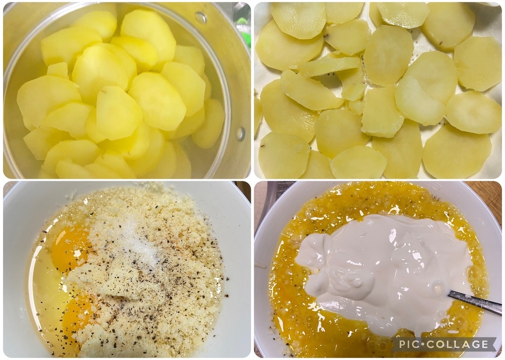 Tarte salée à la carbonara.