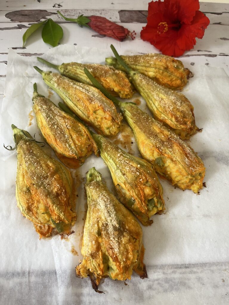 Fleurs de courgette farcies gratinées