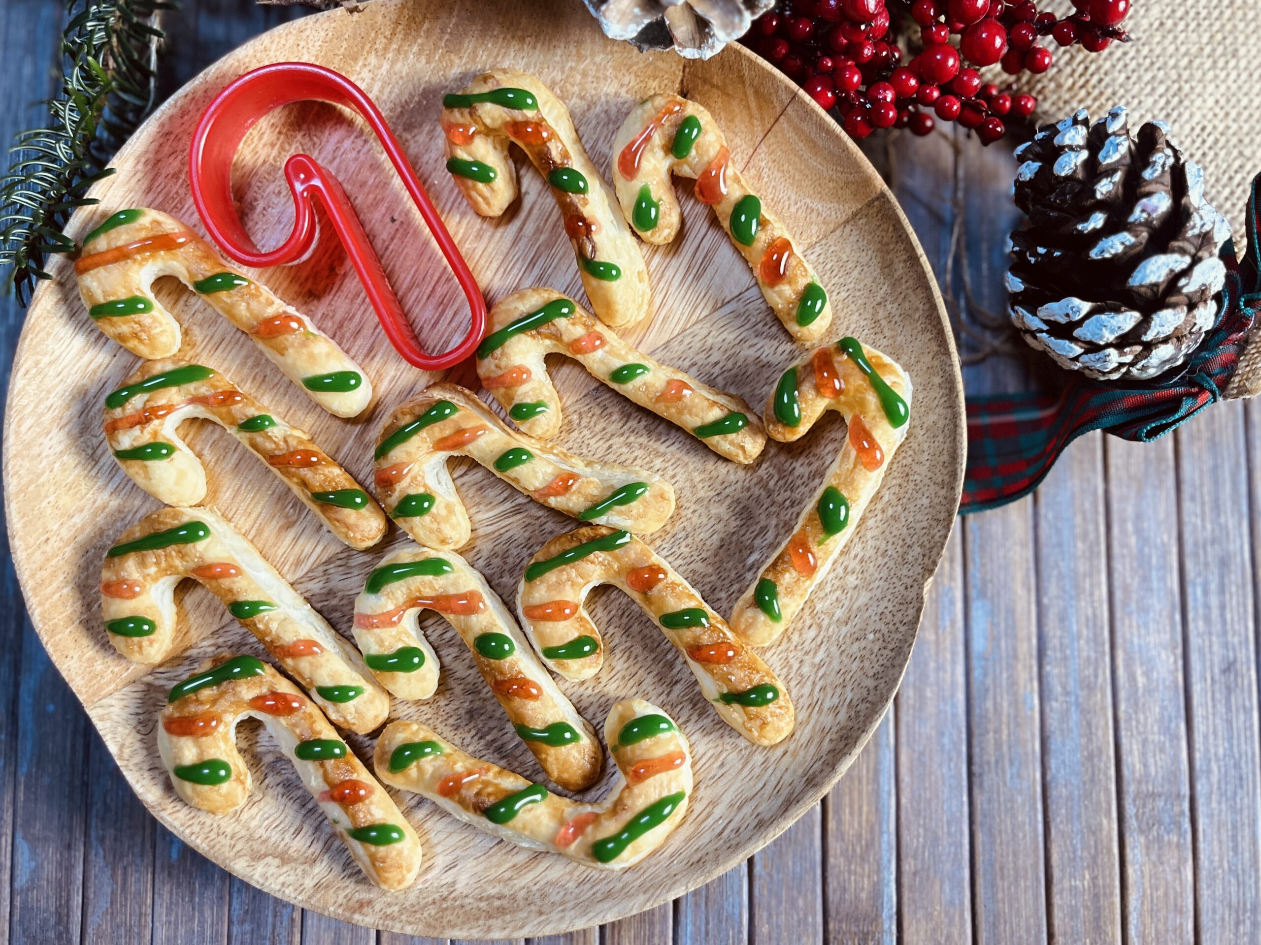 Bâton de sucre d’orge en pâte feuilletée à l’air fryer