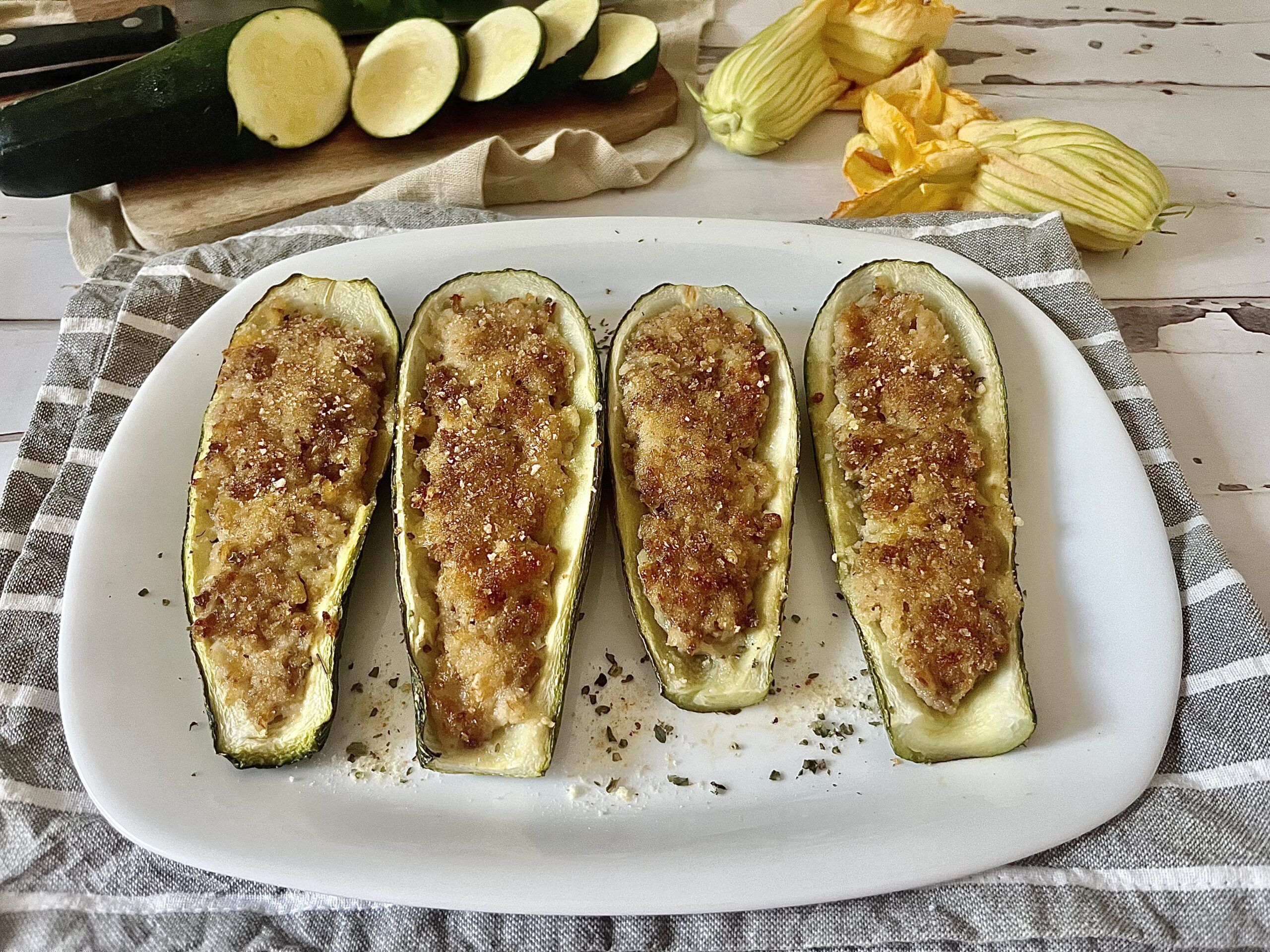 Courgettes farcies au four