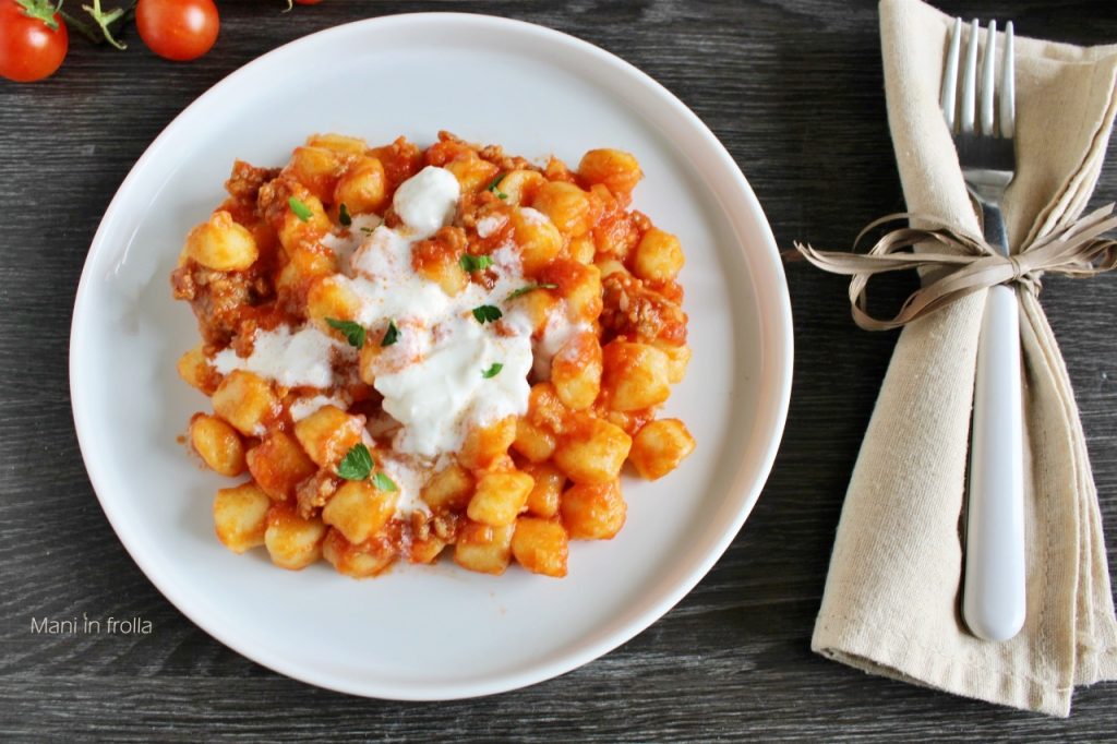 Gnocchetti à la sauce de Saucisse et Stracciatella