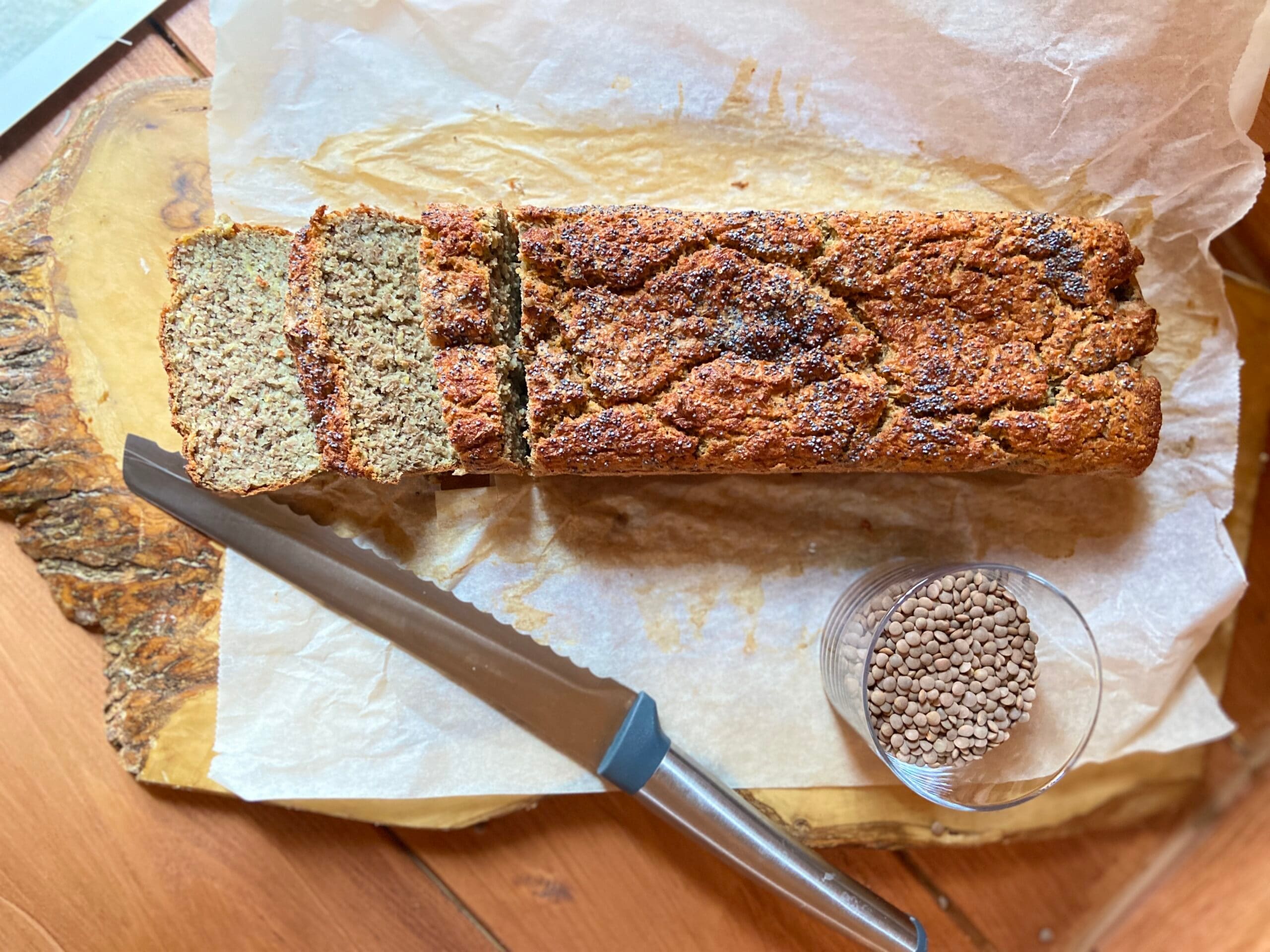Pain de lentilles sans farine