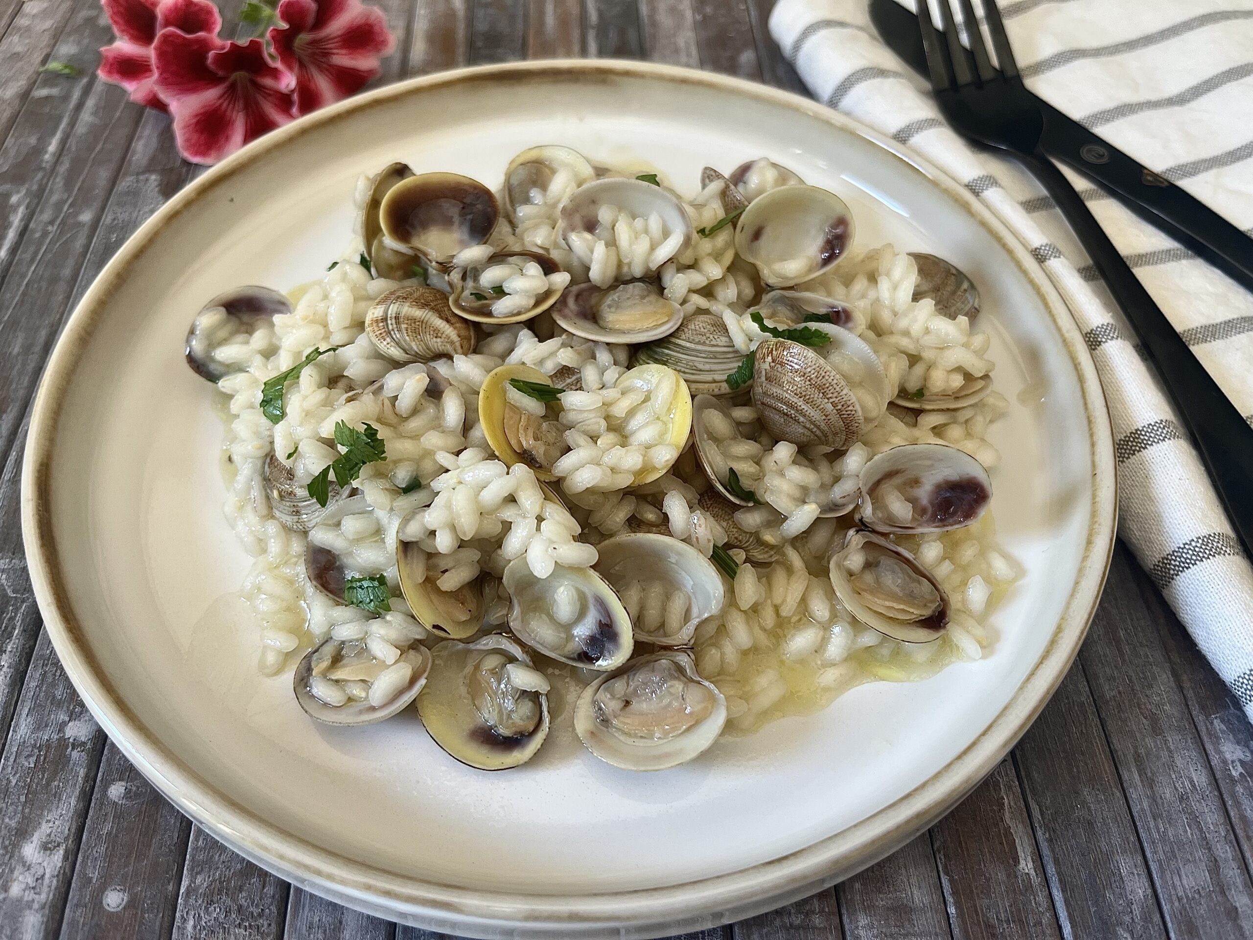 Risotto aux palourdes lupino