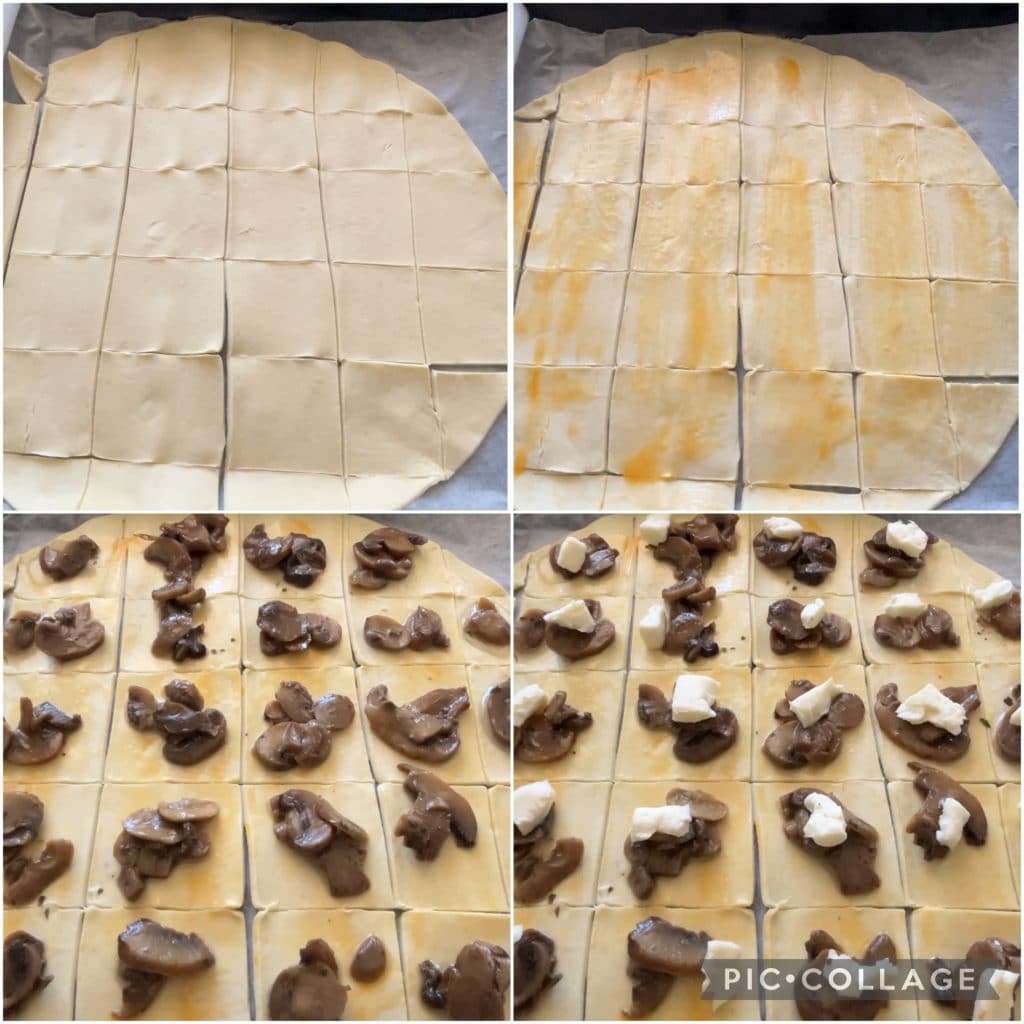 Feuilletés de Noël aux champignons et taleggio
