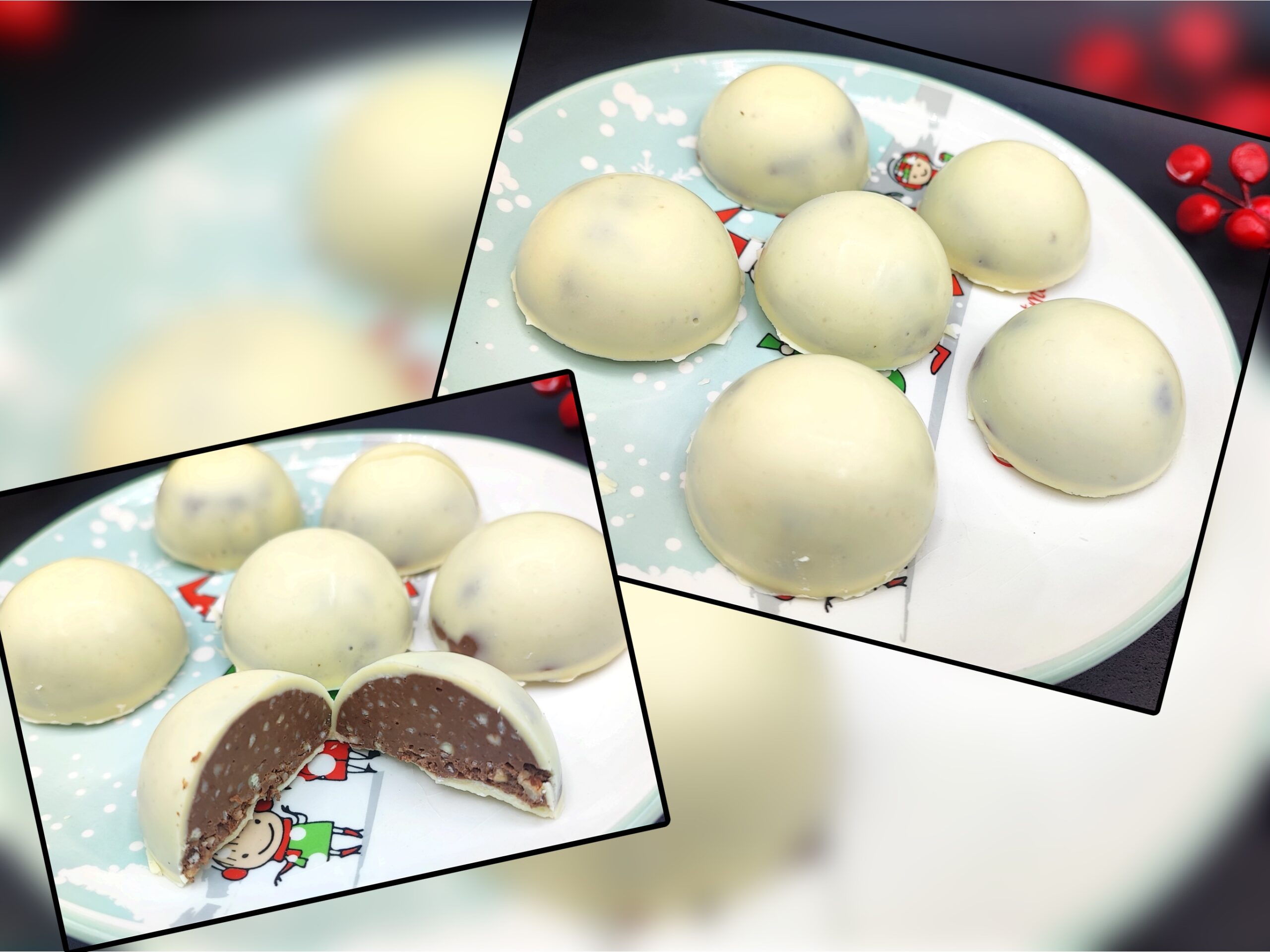 chocolats au chocolat blanc fourrés