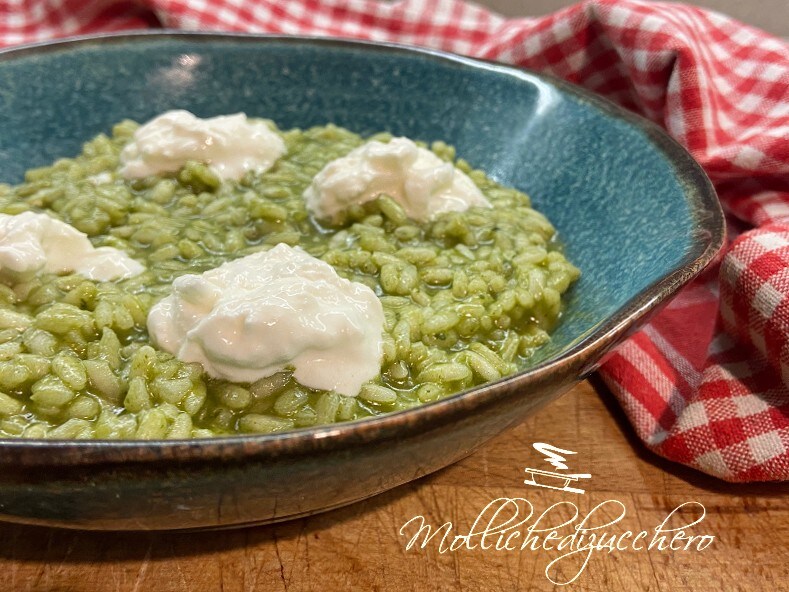 Risotto épinards et stracciatella