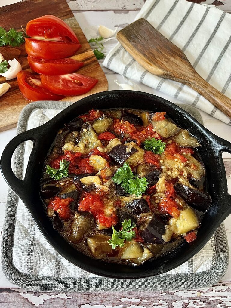 Aubergines en dés