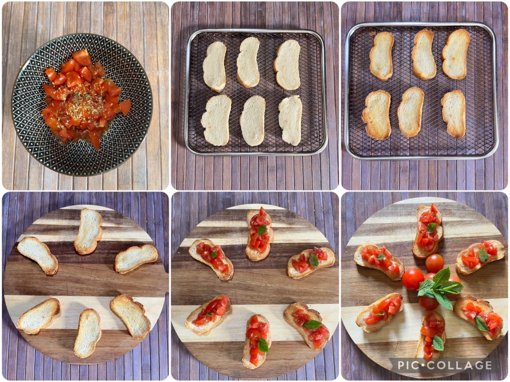 bruschettas dans la friteuse à air