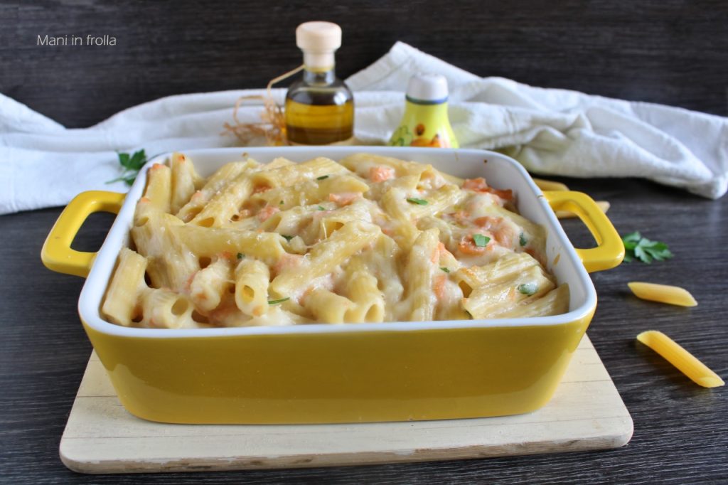 Gratin de pâtes au saumon