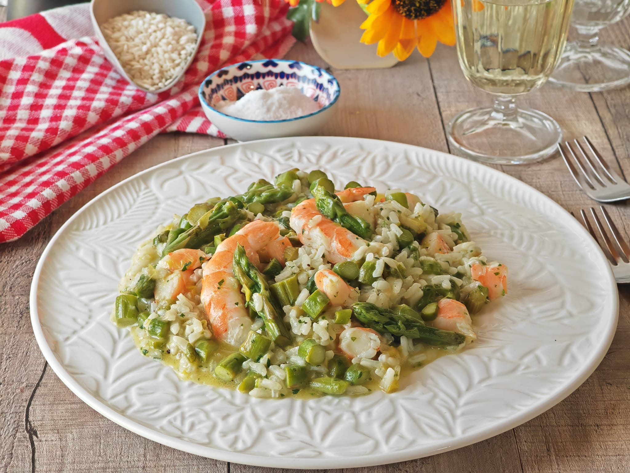 Risotto aux asperges et crevettes