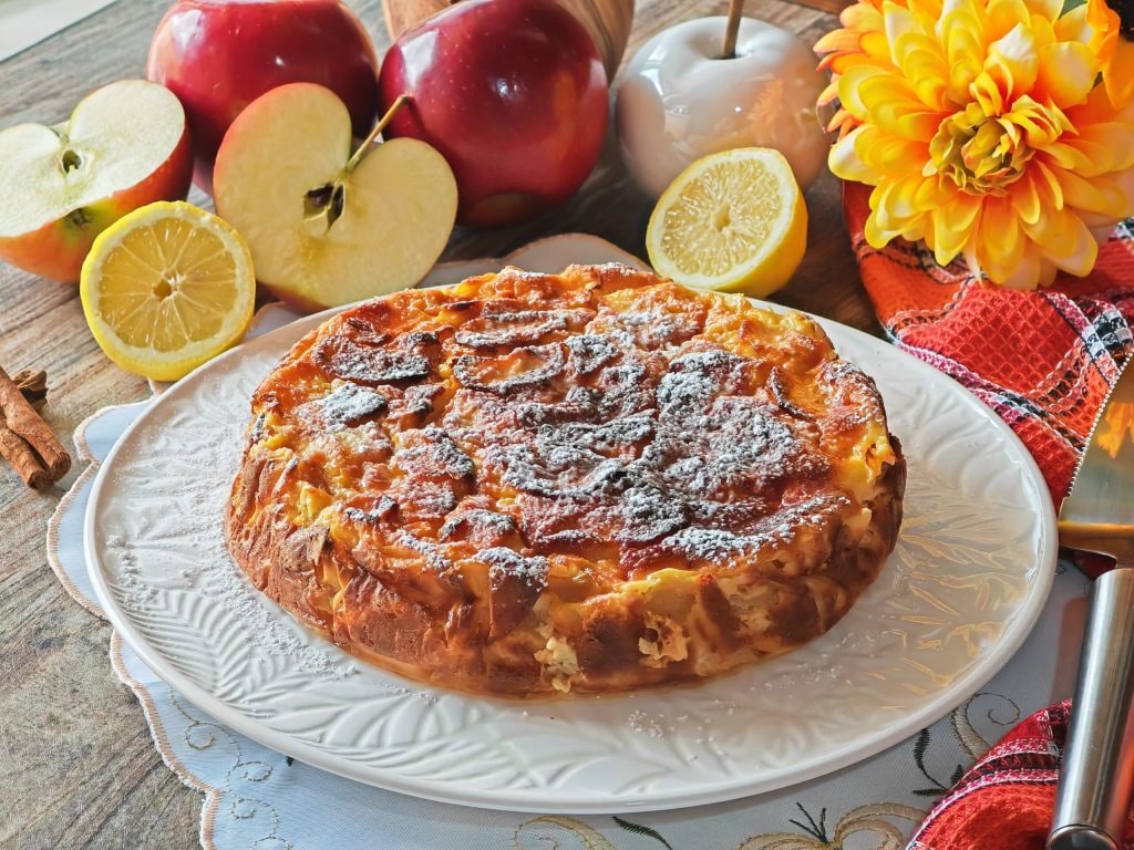 Gâteau aux pommes en abondance